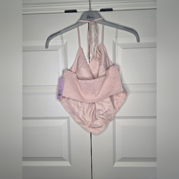 NWT Wild Fable M Blush Pink Cowl Neck Triangle Halter Top - Picture 2 of 10